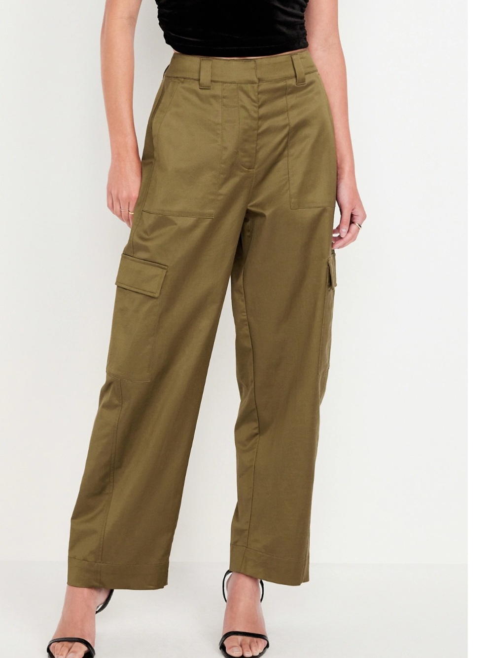 Old Navy High Waisted Cargo Pants Olive Color